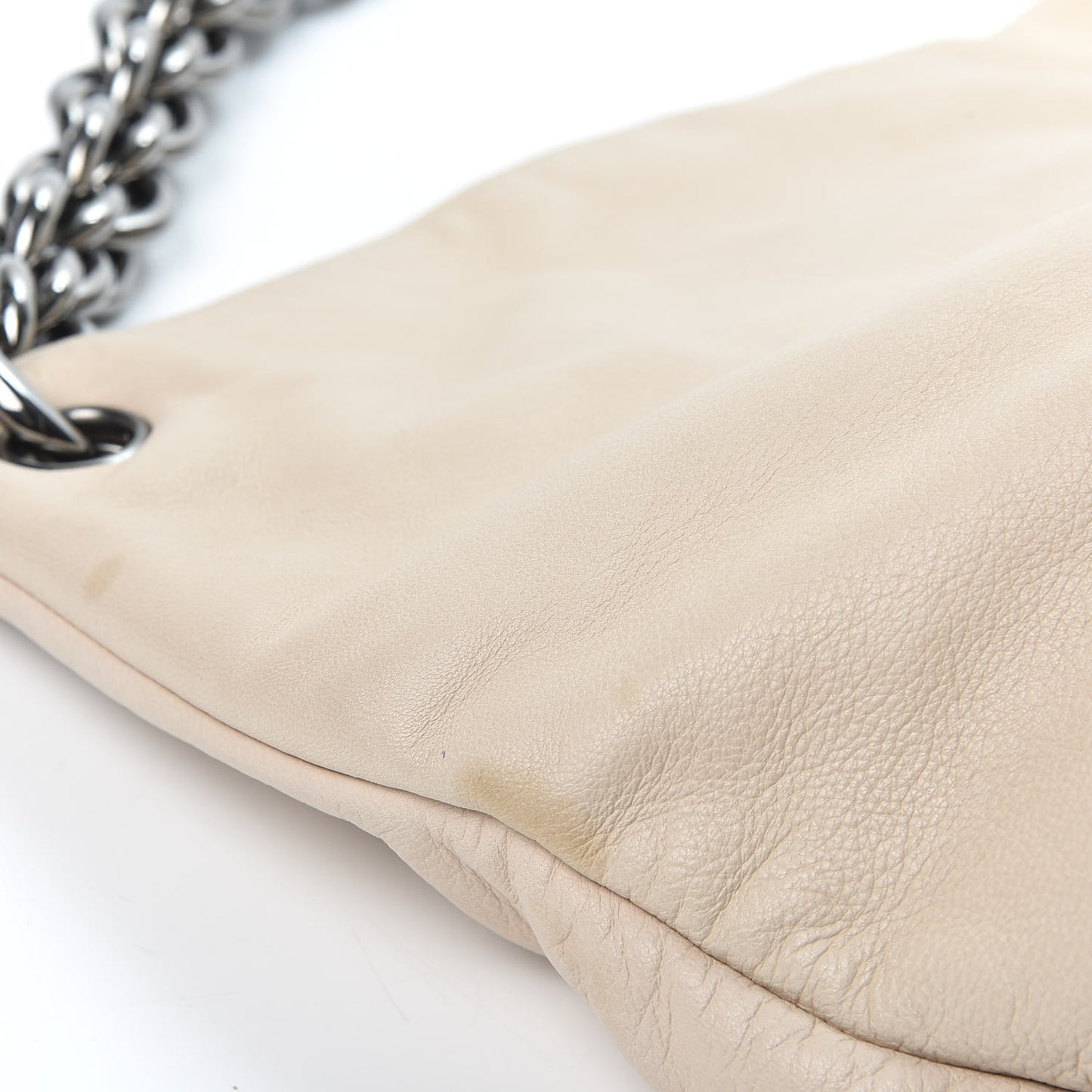 Lambskin Small Soft and Chain Hobo Beige