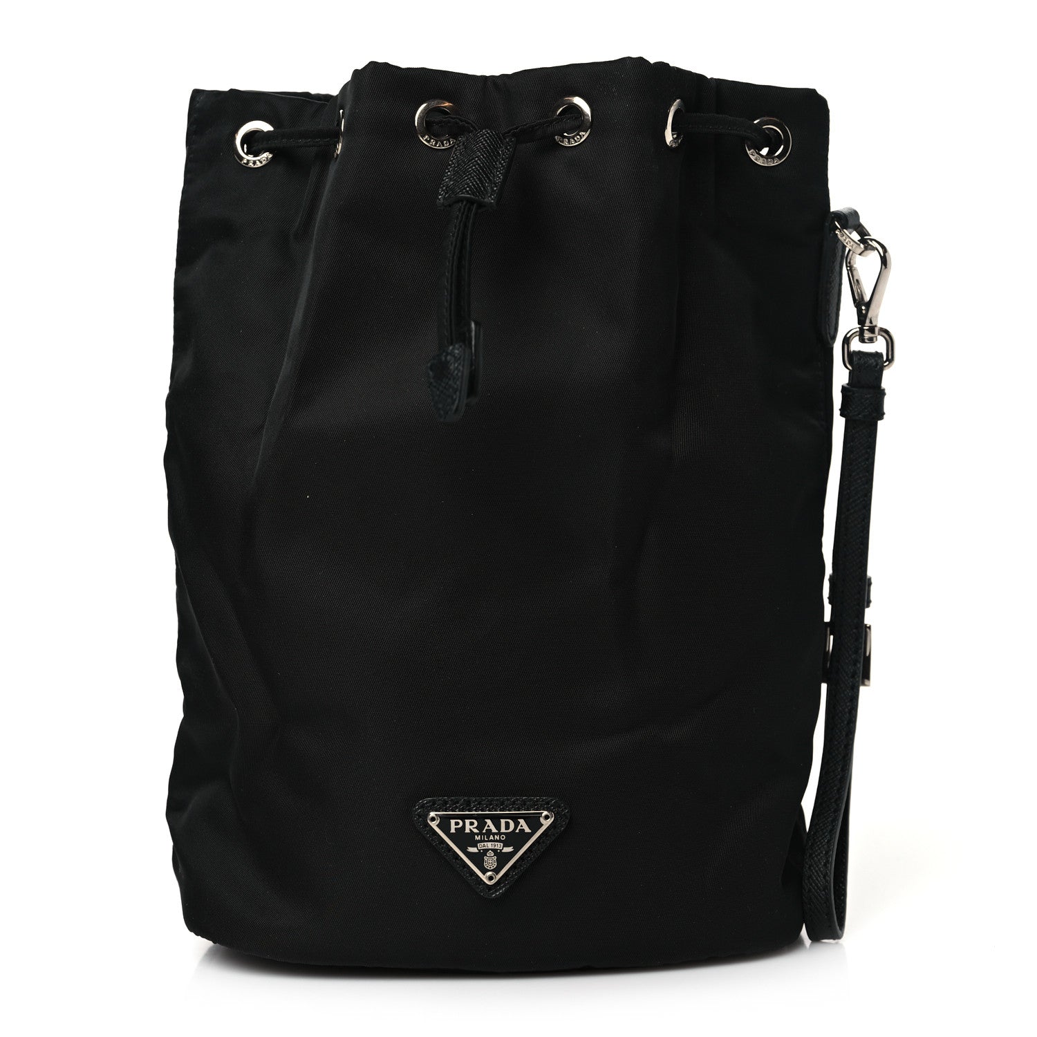 Prada Nylon Vela Drawstring Wristlet Pouch Black 1 of 8