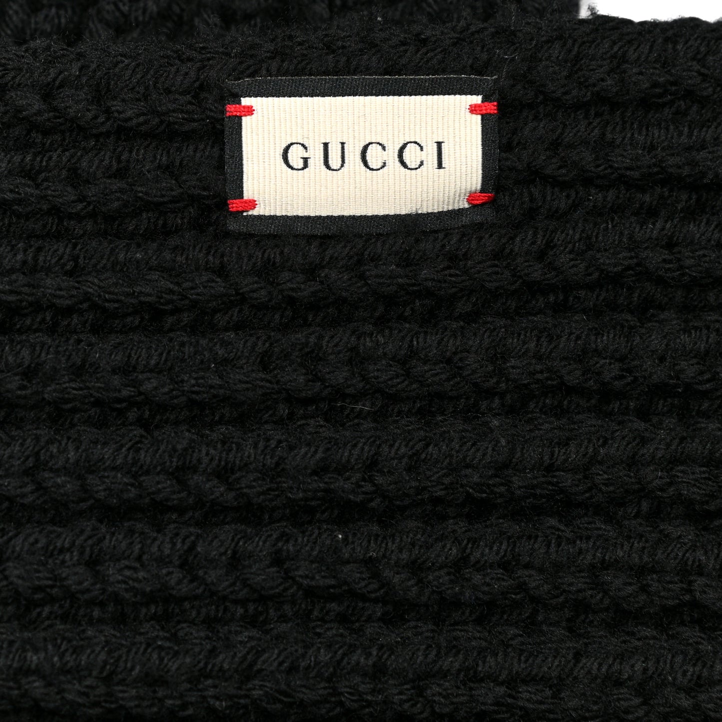 Wool Knit Scarf Black