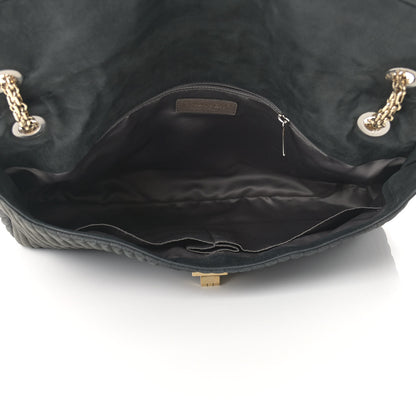 Chanel Iridescent Calfskin Vertical Quilted Mademoiselle Lock Bijoux Flap Shoulder Bag Black 4 of 9