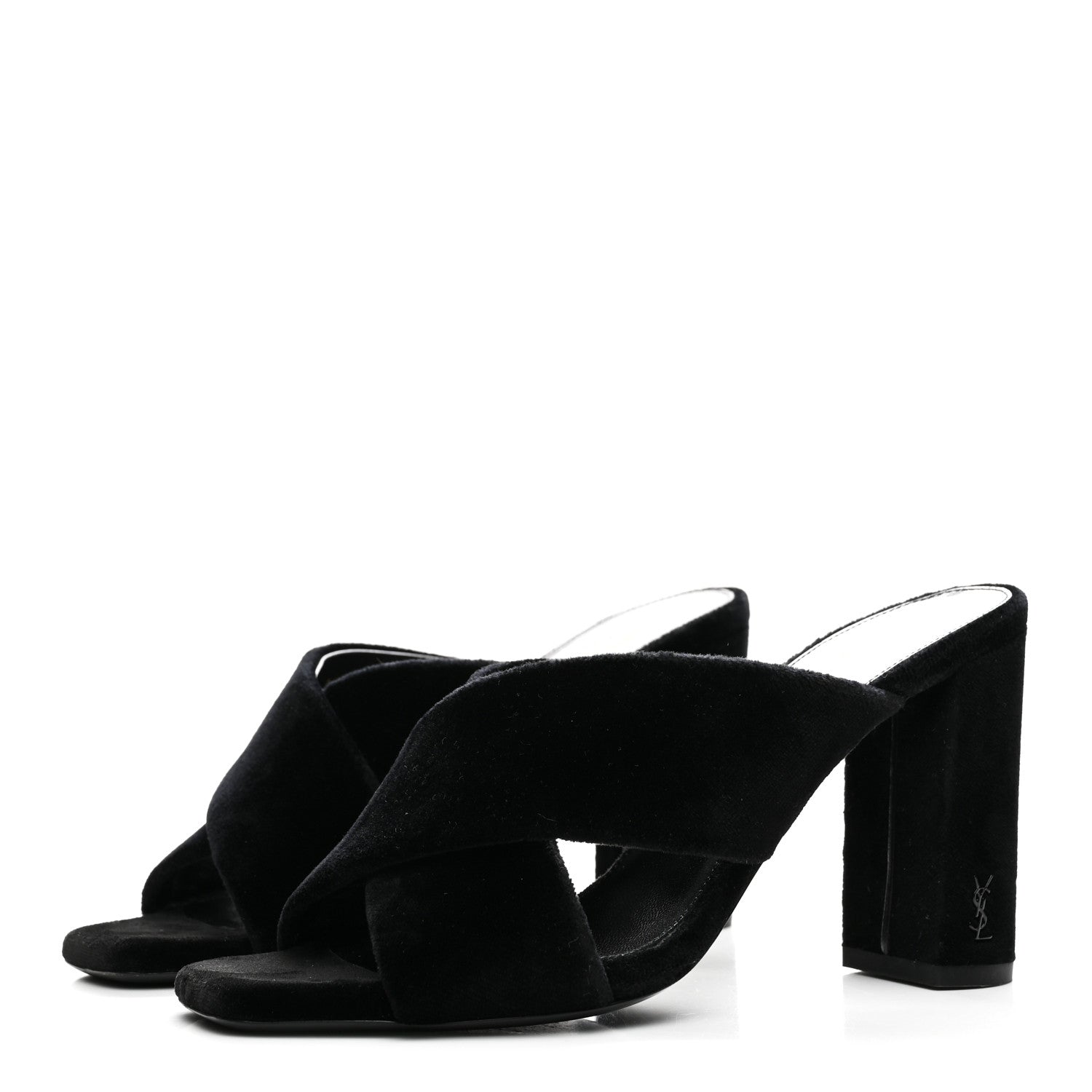 Saint Laurent Velvet LouLou Mules 36 Black 4 of 9
