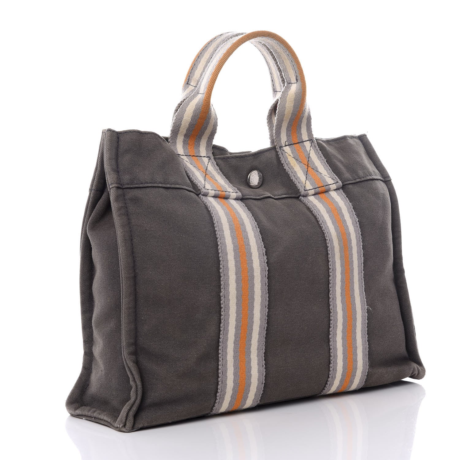 Hermes Canvas Tout Fourre PM Grey Orange 2 of 7