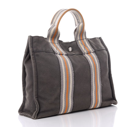 Hermes Canvas Tout Fourre PM Grey Orange 2 of 7
