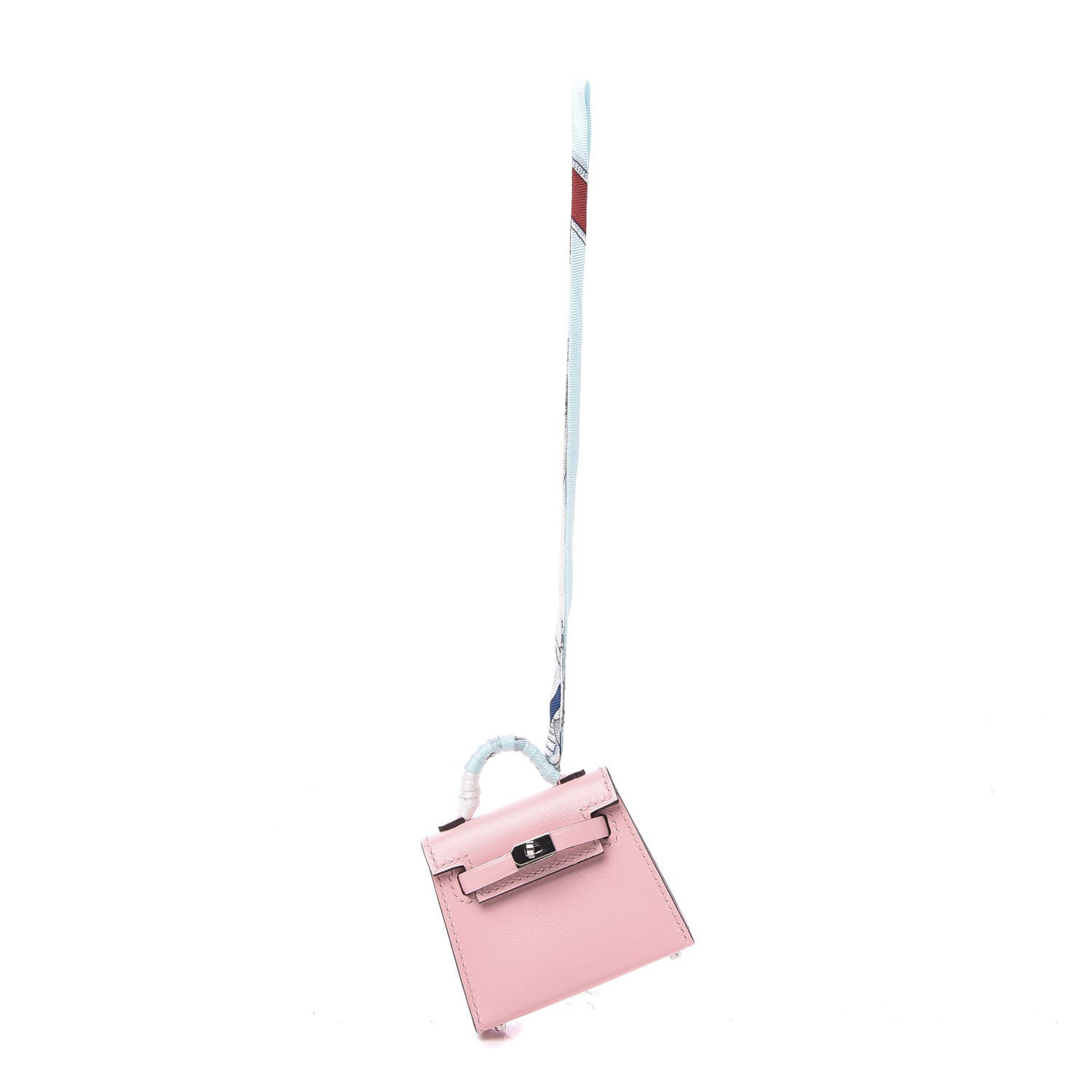 Hermes Tadelakt Mini Kelly Twilly Bag Charm Rose Sakura 1 of 3