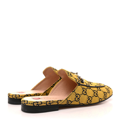 Gucci Monogram Multicolor Malaga Kid Horsebit Womens Princetown Slippers 38.5 Yellow Blue 4 of 9
