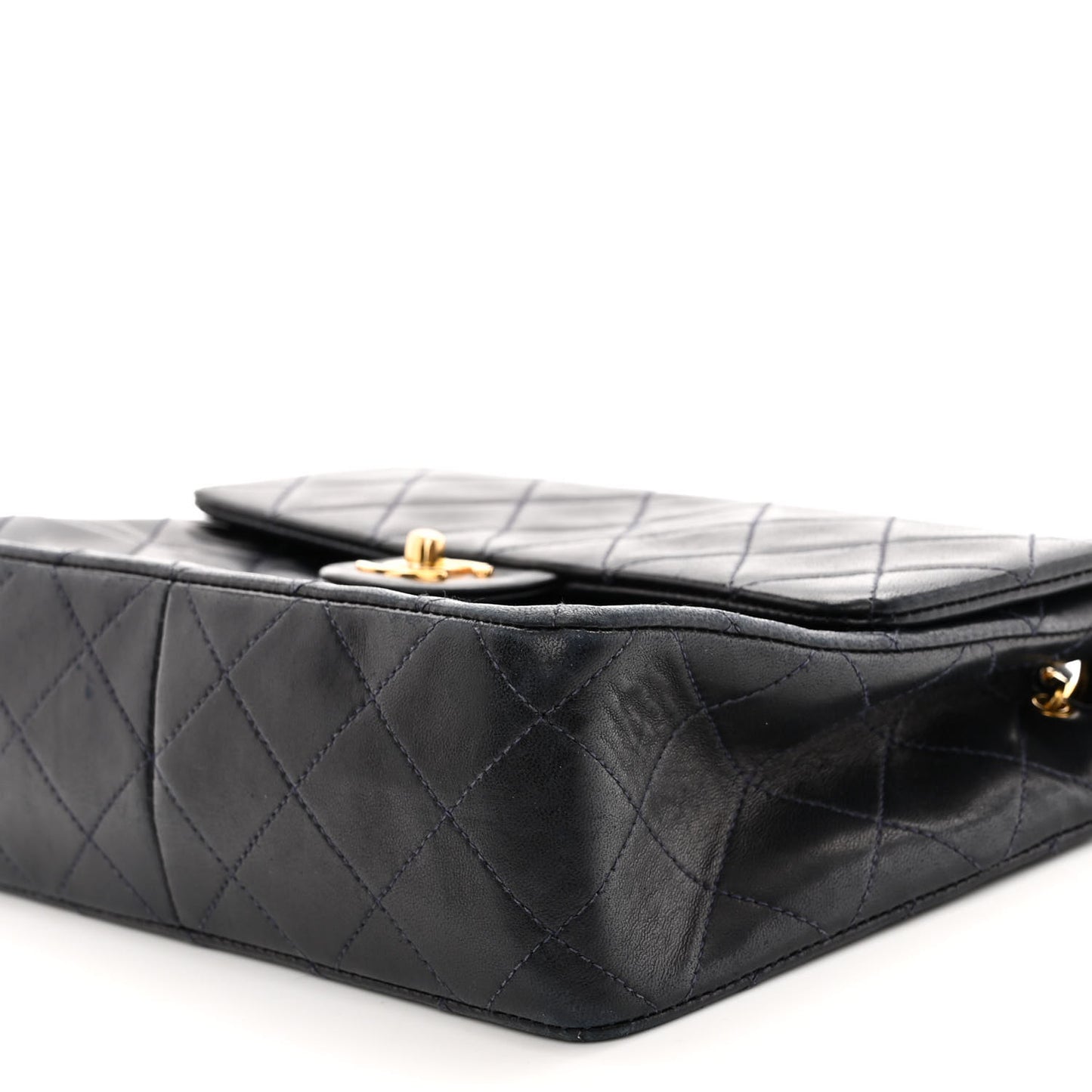 Lambskin Quilted Mini Square Flap Black