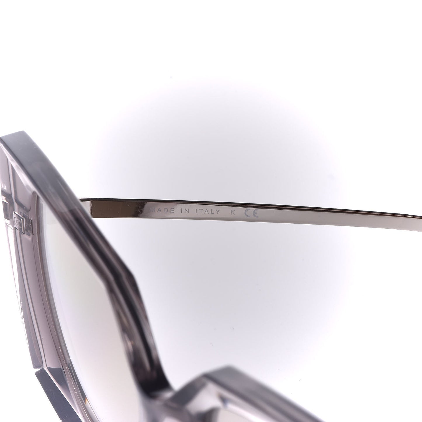 18K White Gold Mirror Square Sunglasses 6051 Gray