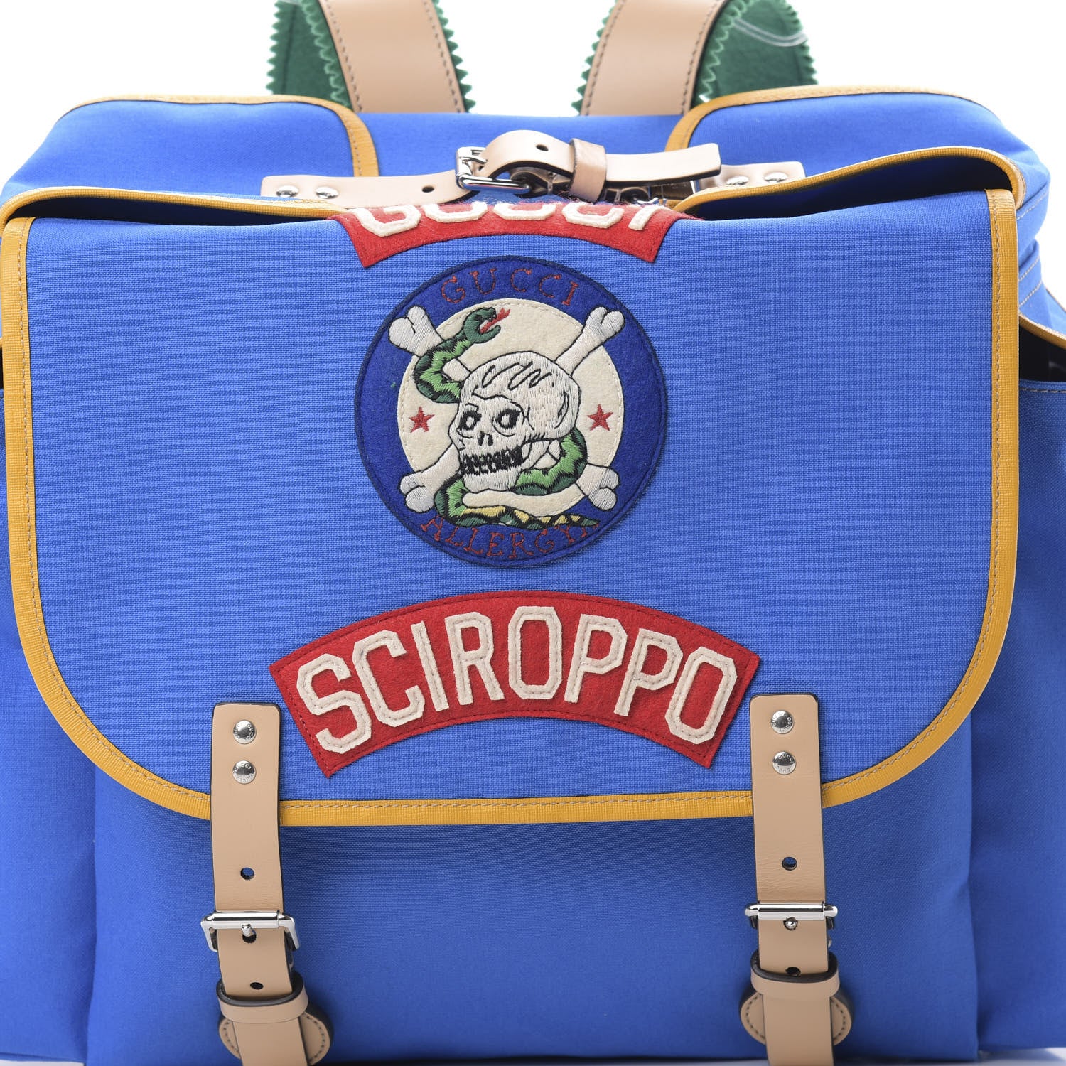 Gucci Canvas Childrens Sciroppo Patch Backpack Blue 7 of 11