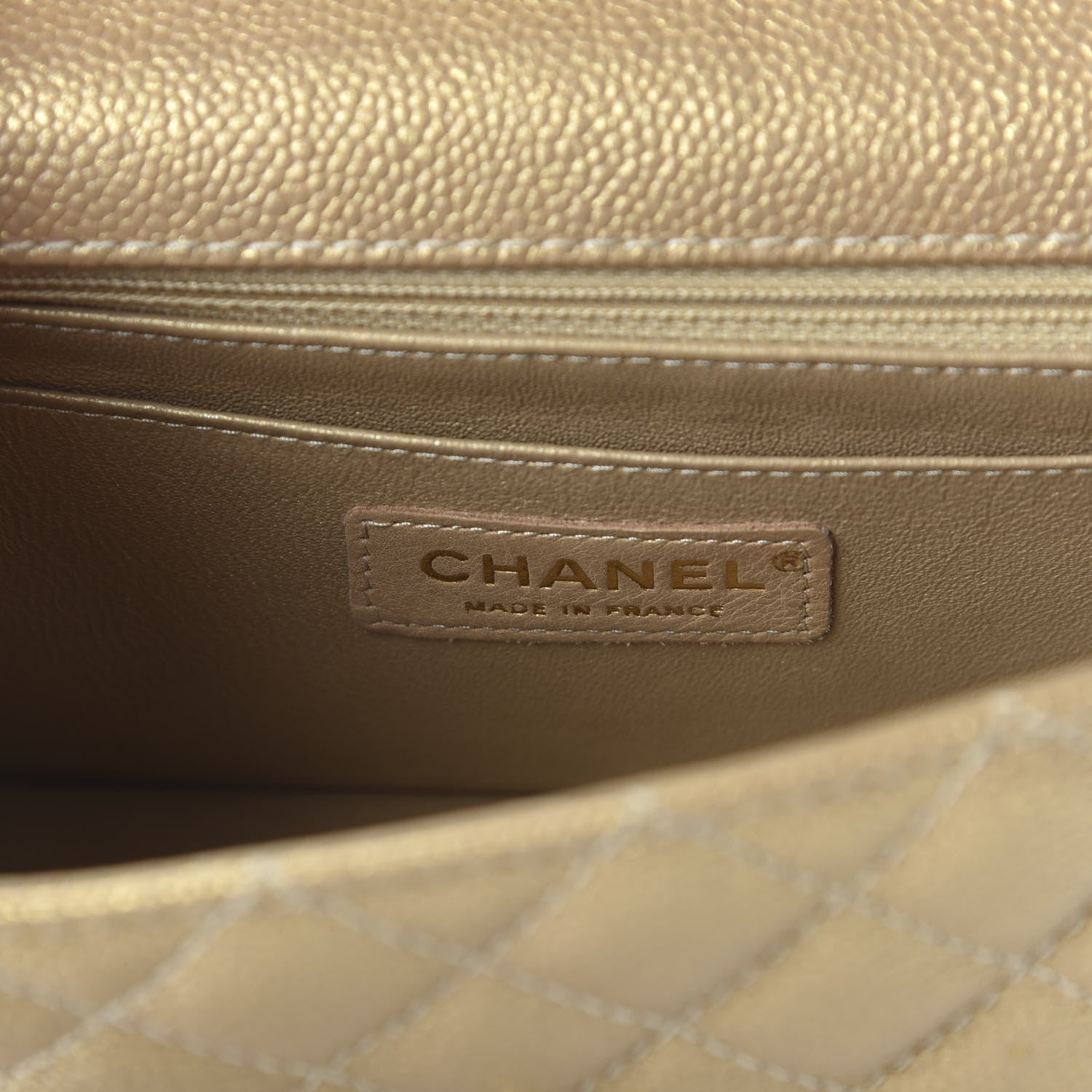 Chanel Metallic Caviar Quilted Mini Rectangular Flap Gold 8 of 11