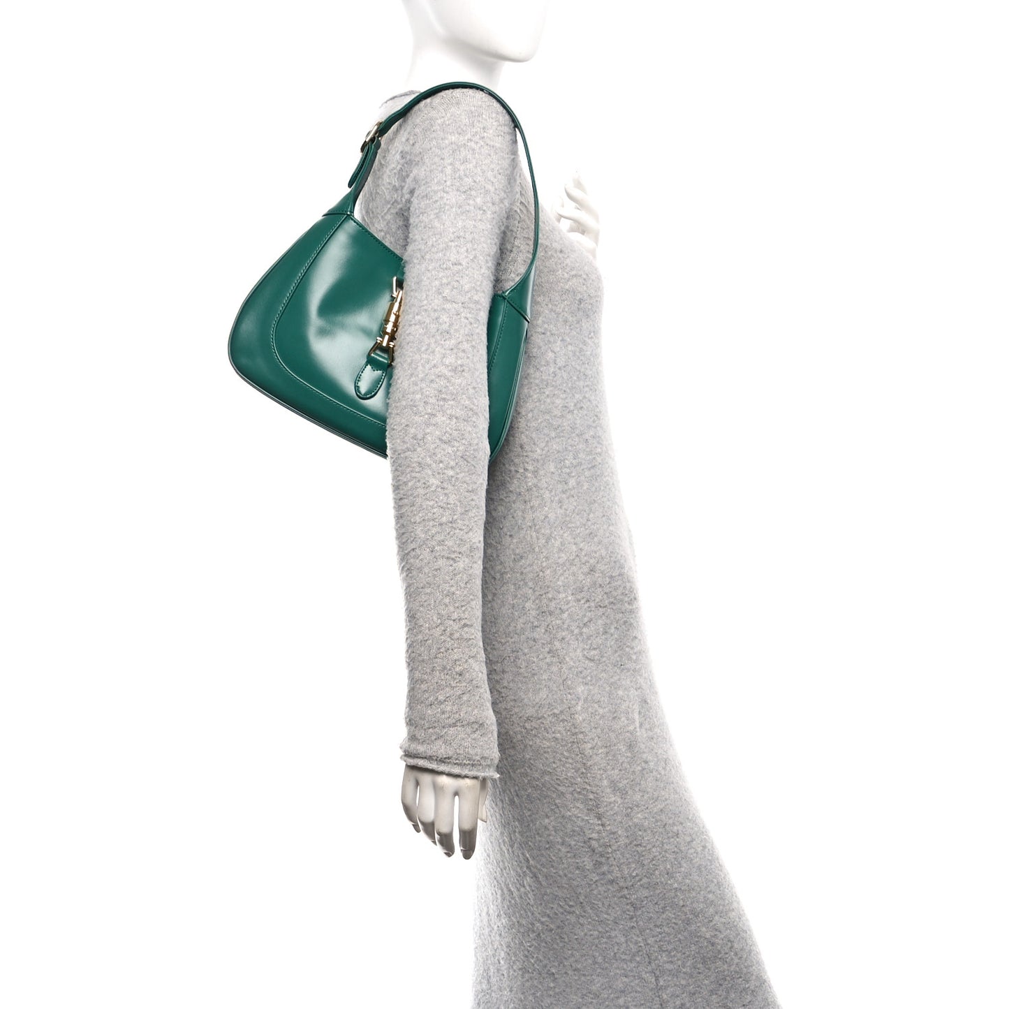 Boarded Dyana Lux Calfskin Small Jackie 1961 Hobo Emerald