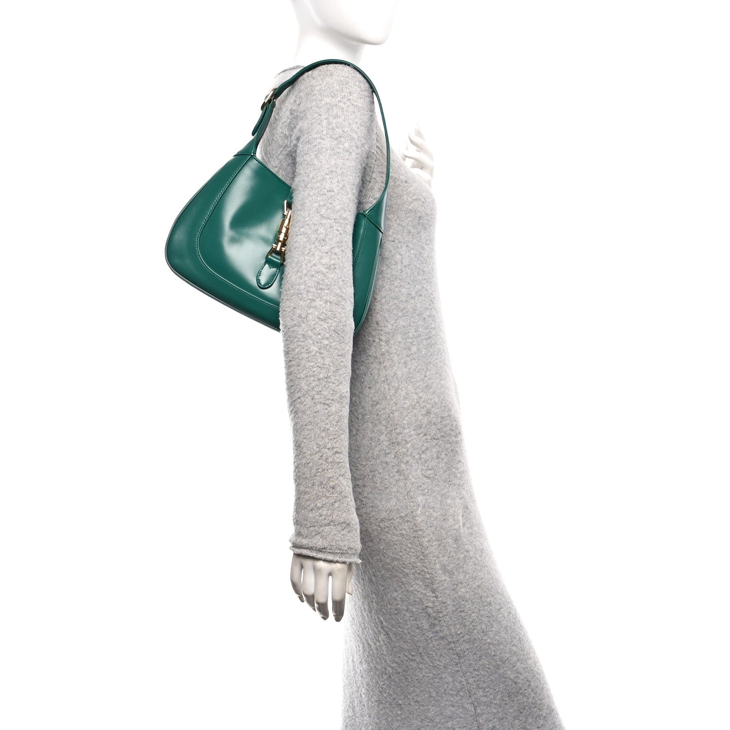 Gucci Boarded Dyana Lux Calfskin Small Jackie 1961 Hobo Emerald 2 of 11