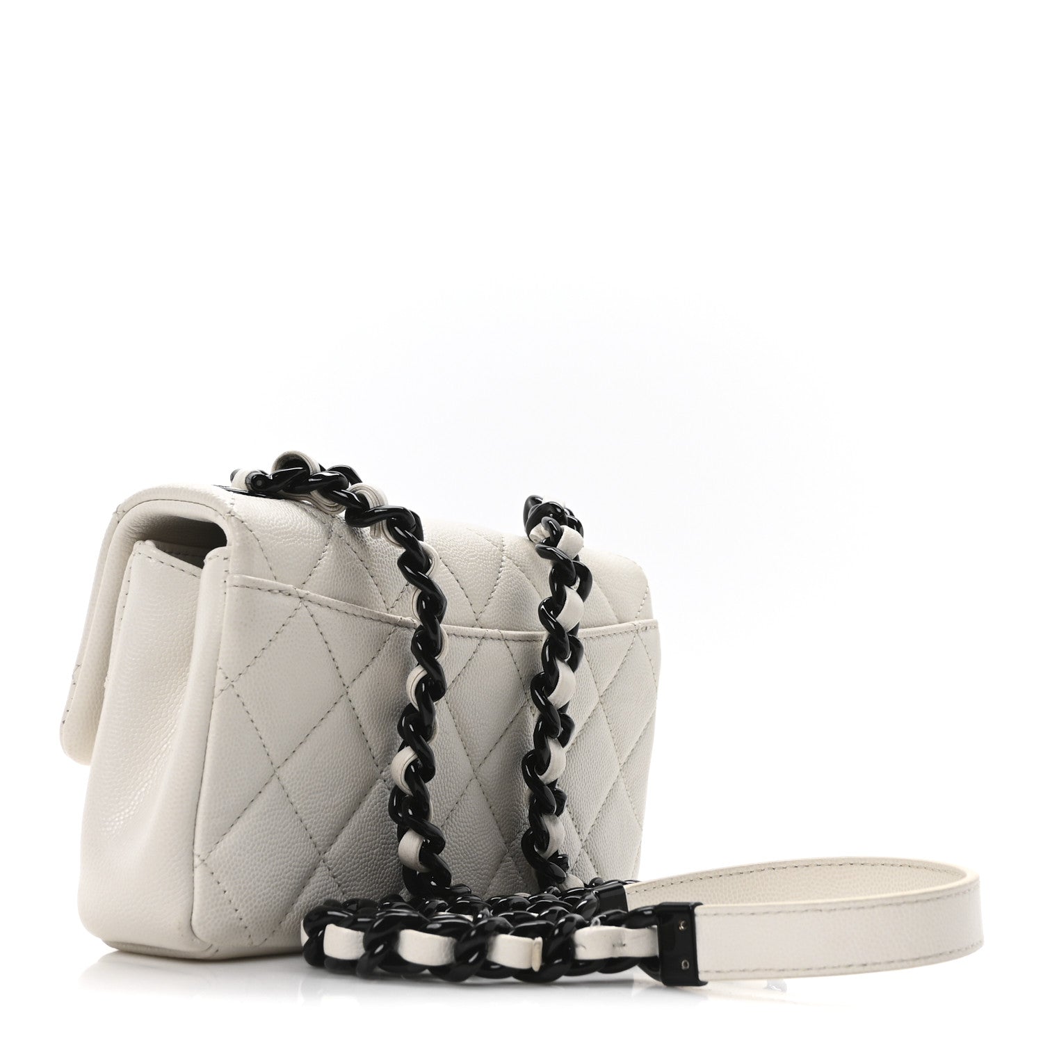 Chanel Caviar Quilted My Everything Small Flap White Black 3 of 10