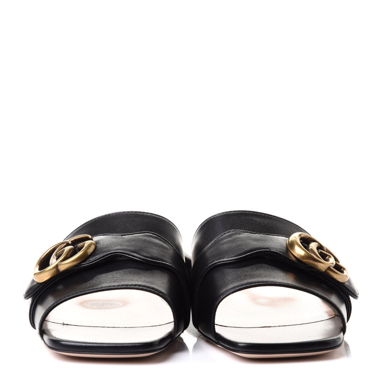 Malaga Kid GG Marmont Flat Slide Sandals 37 Black