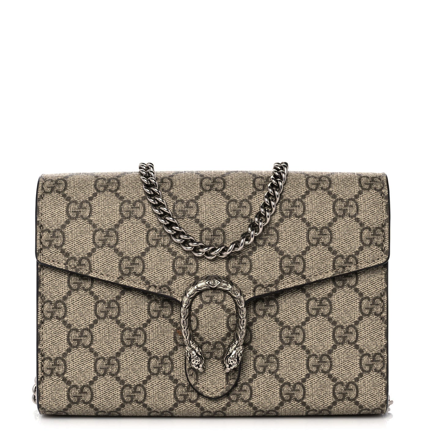 GG Supreme Monogram Mini Dionysus Chain Wallet Beige Taupe