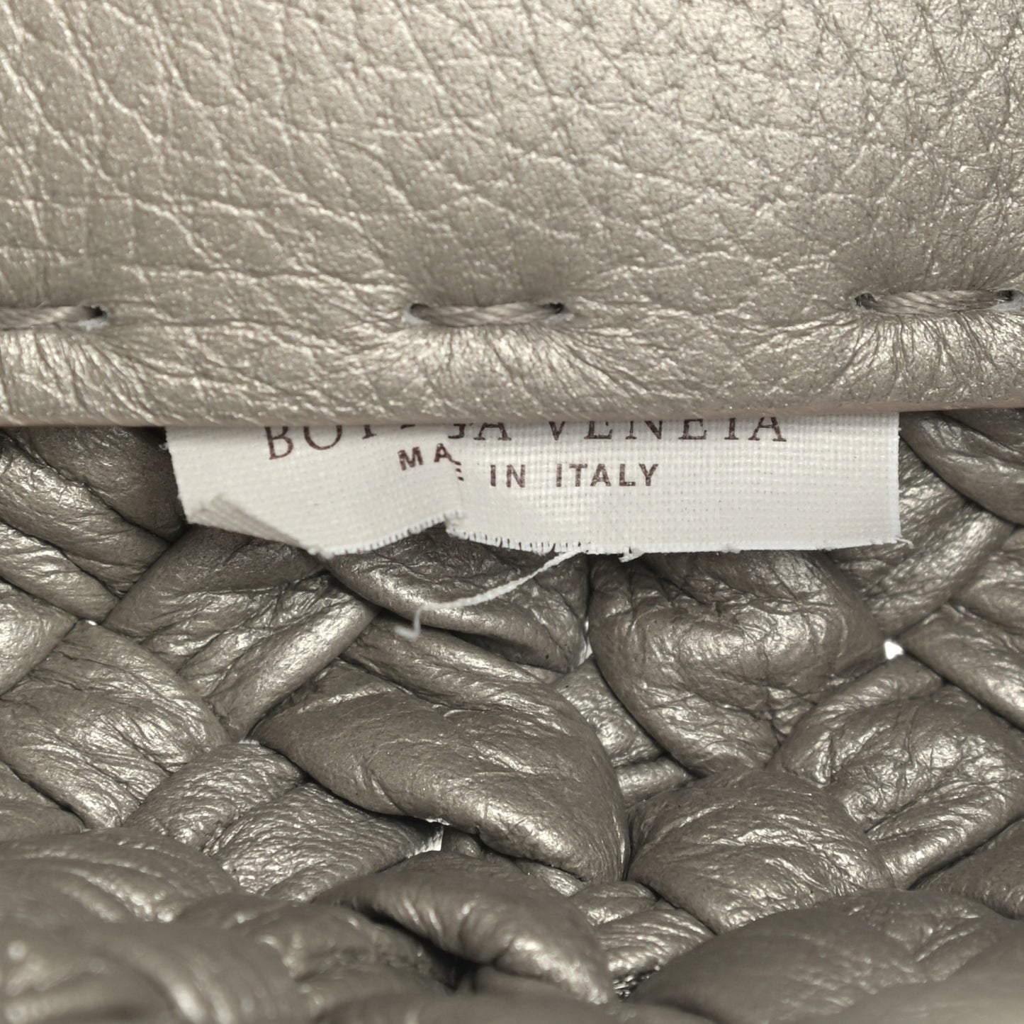 Metallic Intrecciato Tote Silver