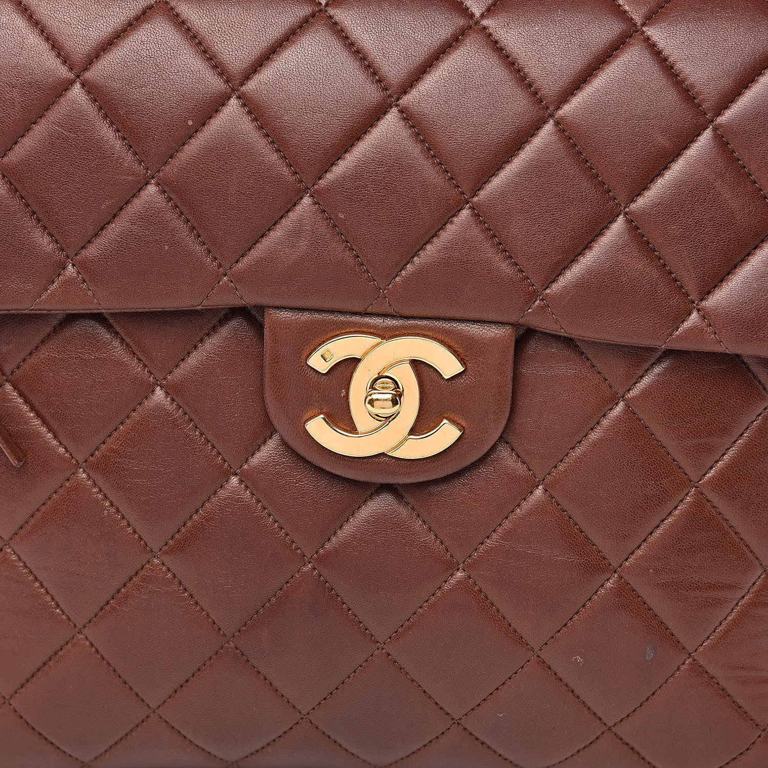 Chanel Lambskin Quilted Backpack Brown 19 of 20