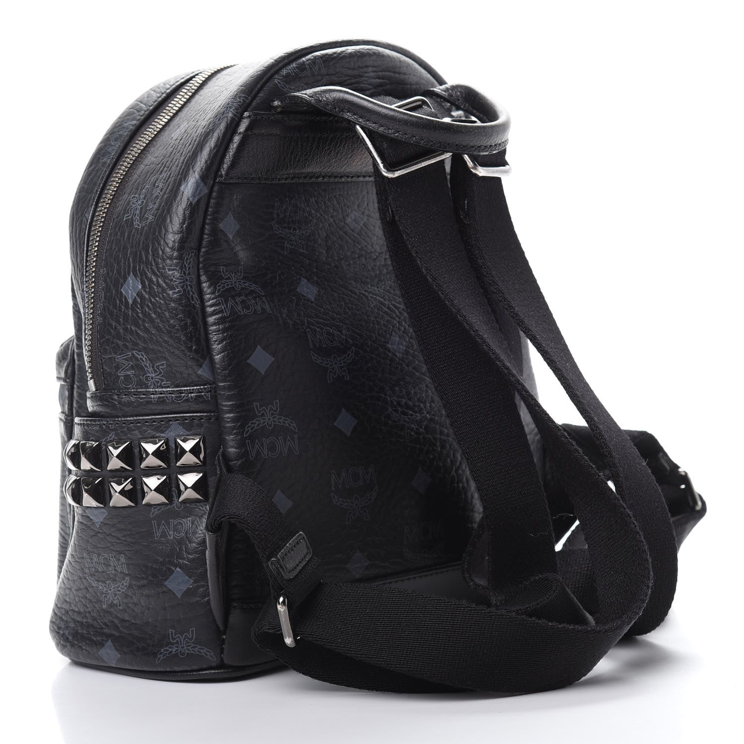 MCM Visetos Side Stud Mini Stark Backpack Black 2 of 9