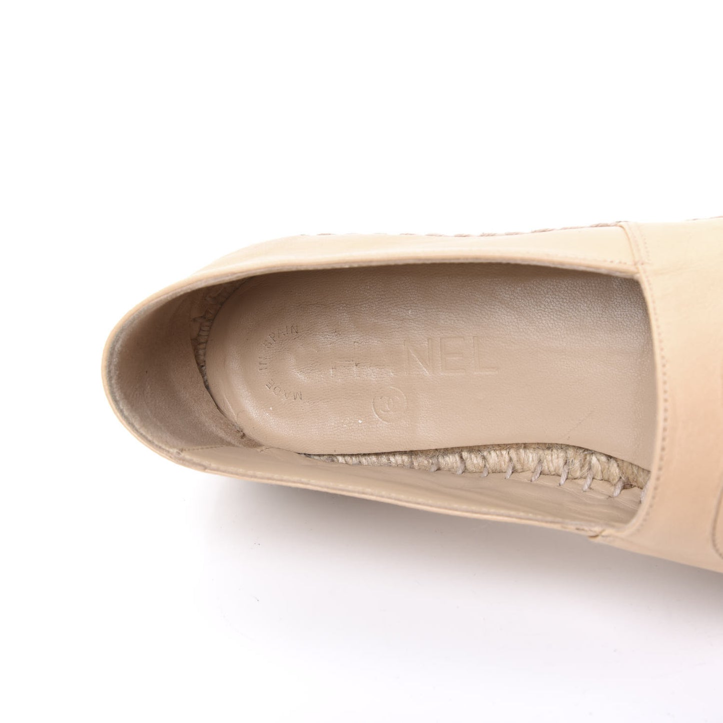 Lambskin CC Espadrilles 38 Beige Black