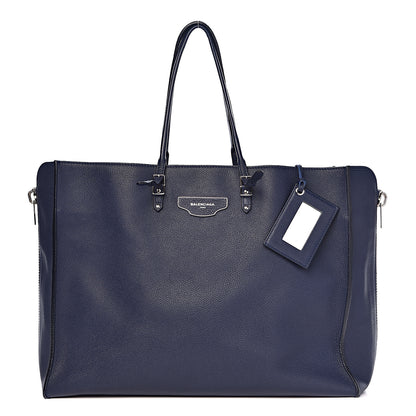 Balenciaga Calfskin Papier A4 Zip Around Plate Tote Bleu Indigo 1 of 20
