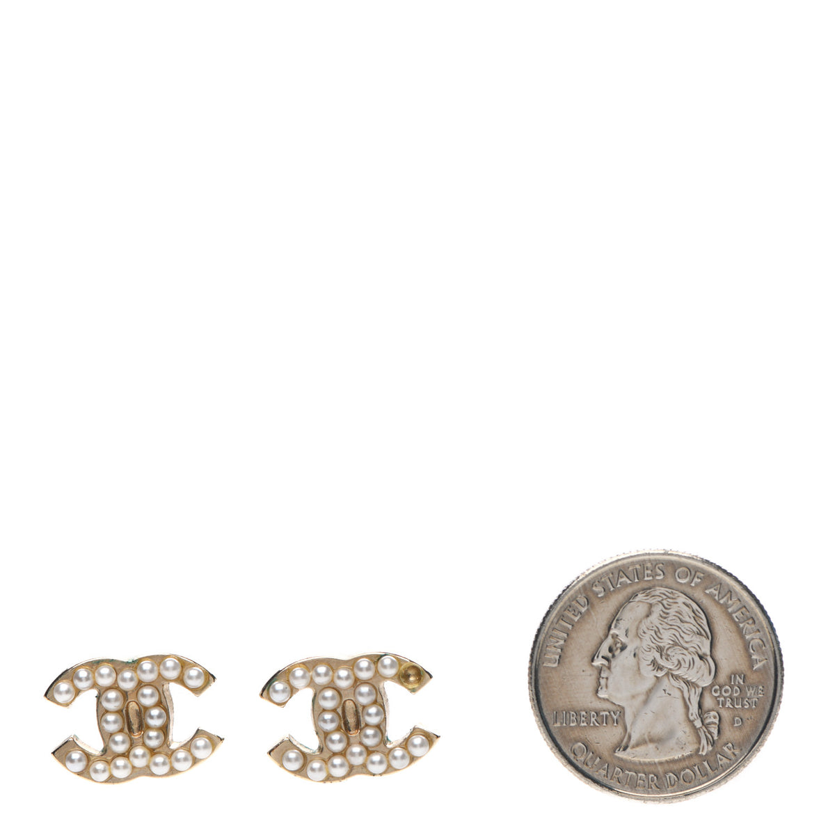 Chanel Pearl CC Earrings Gold 2 of 4