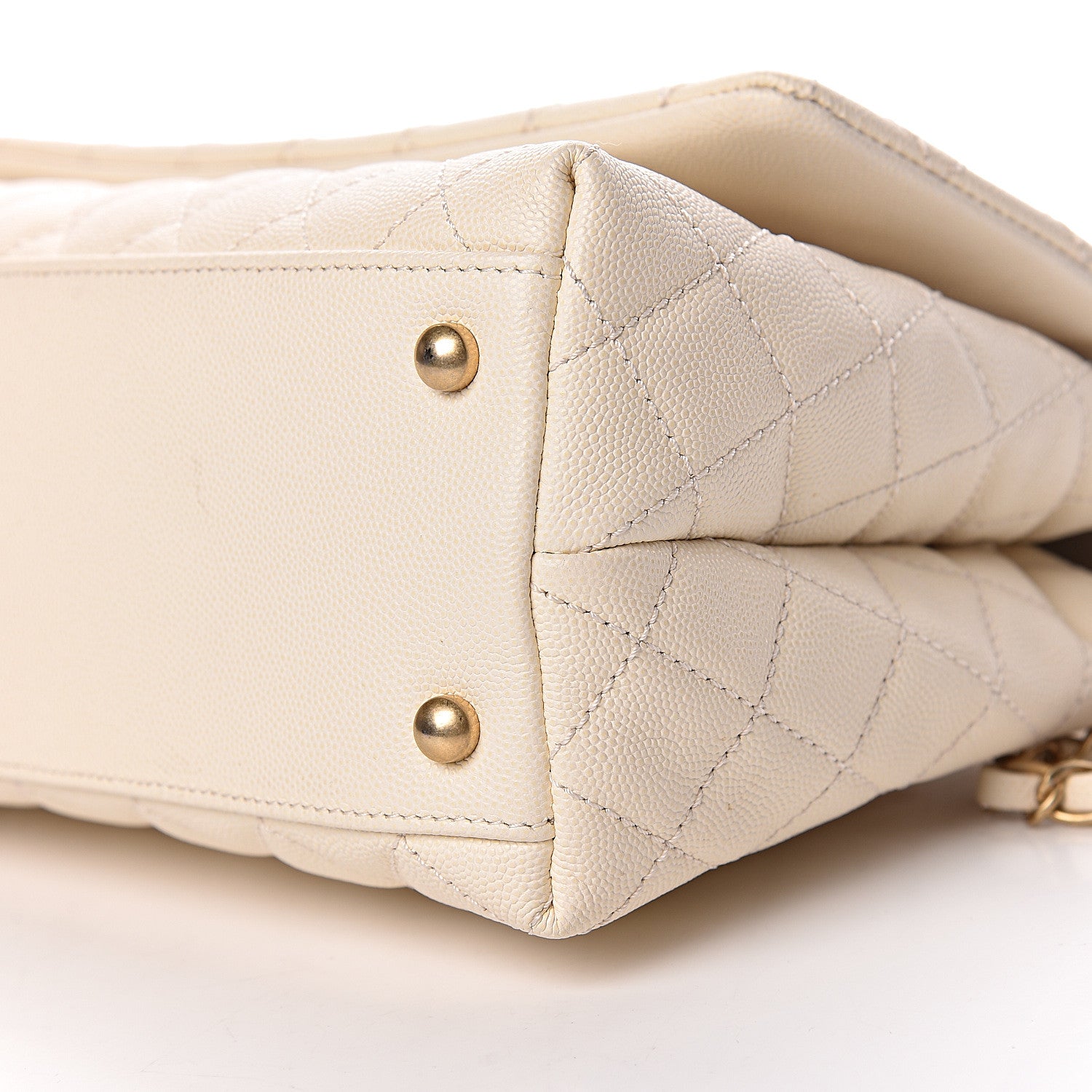 Chanel Caviar Lizard Quilted Small Coco Handle Flap Ivory 10 of 11