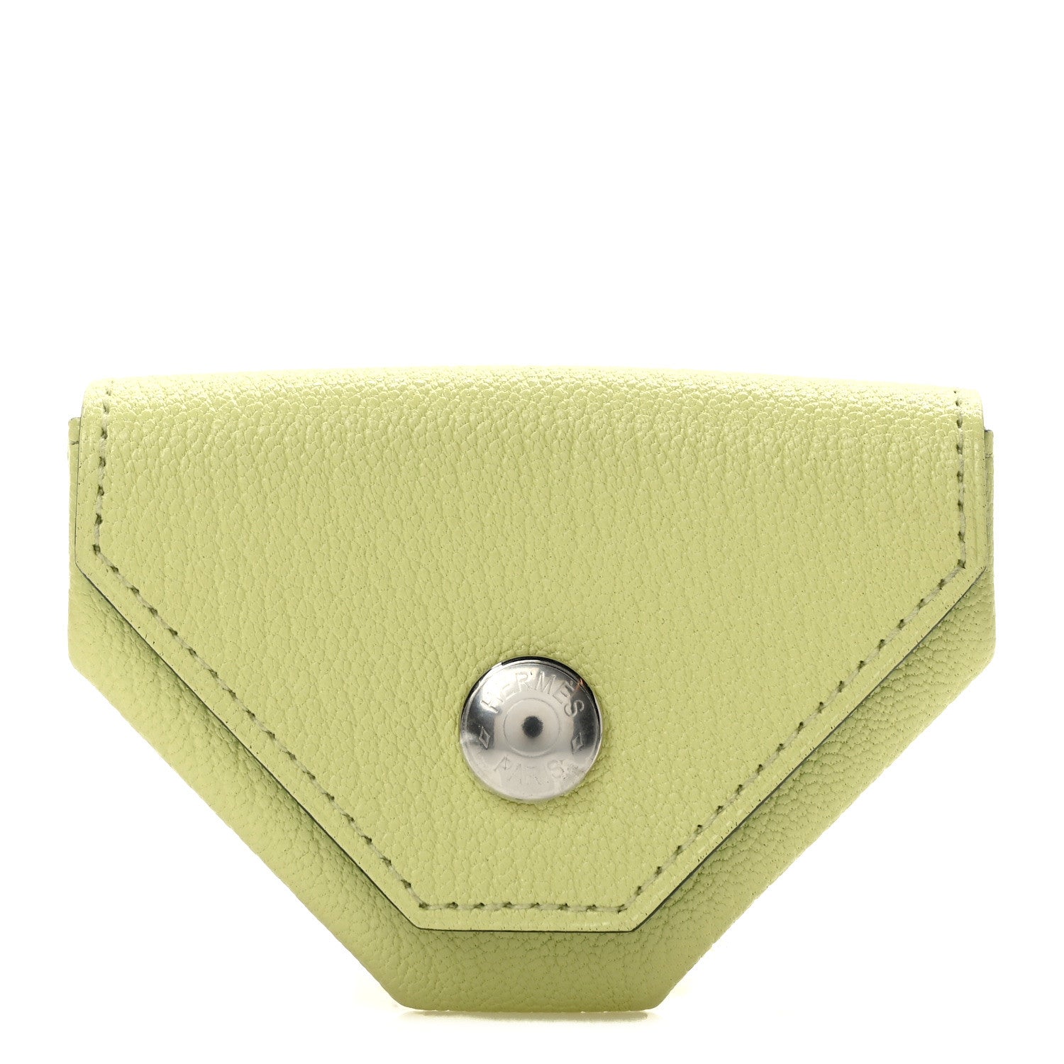 Hermes Chevre Mysore Verso Le 24 Coin Purse Jaune Bourgeon Vert Vertigo 1 of 7