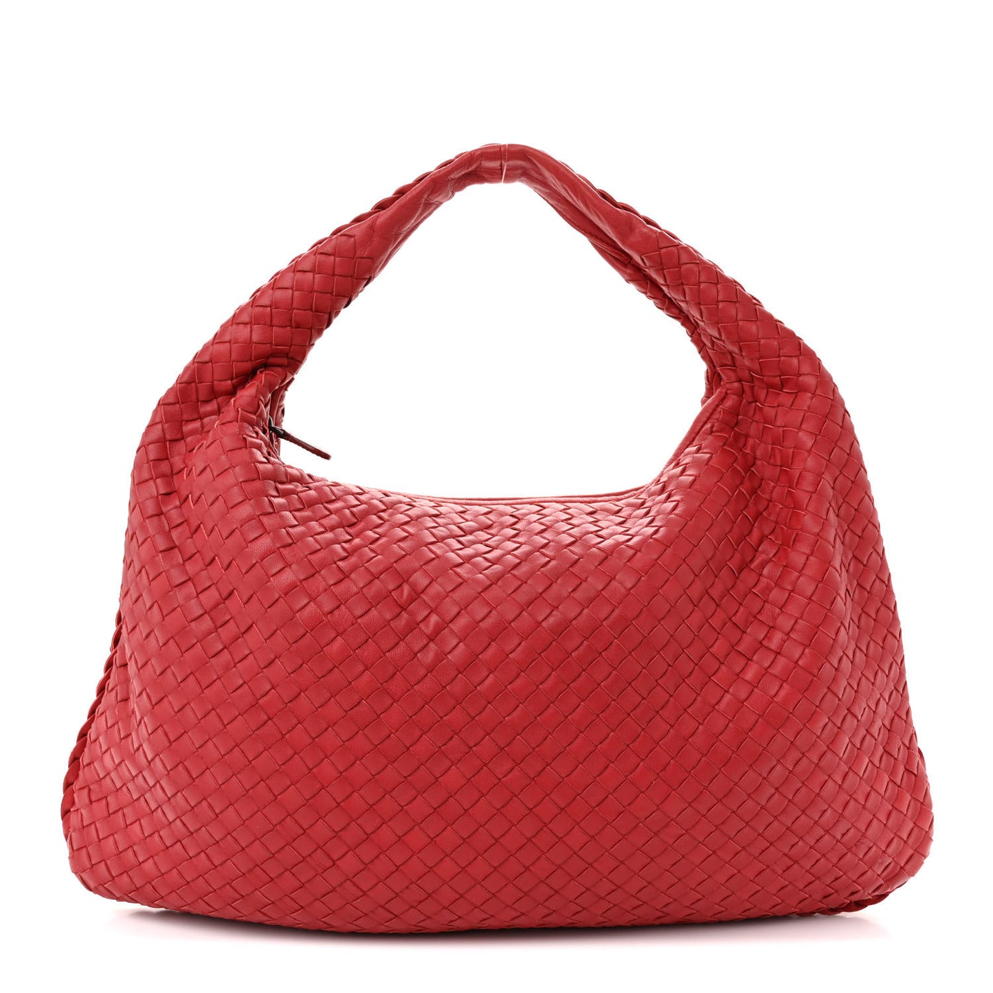 Nappa Intrecciato Large Veneta Hobo Red