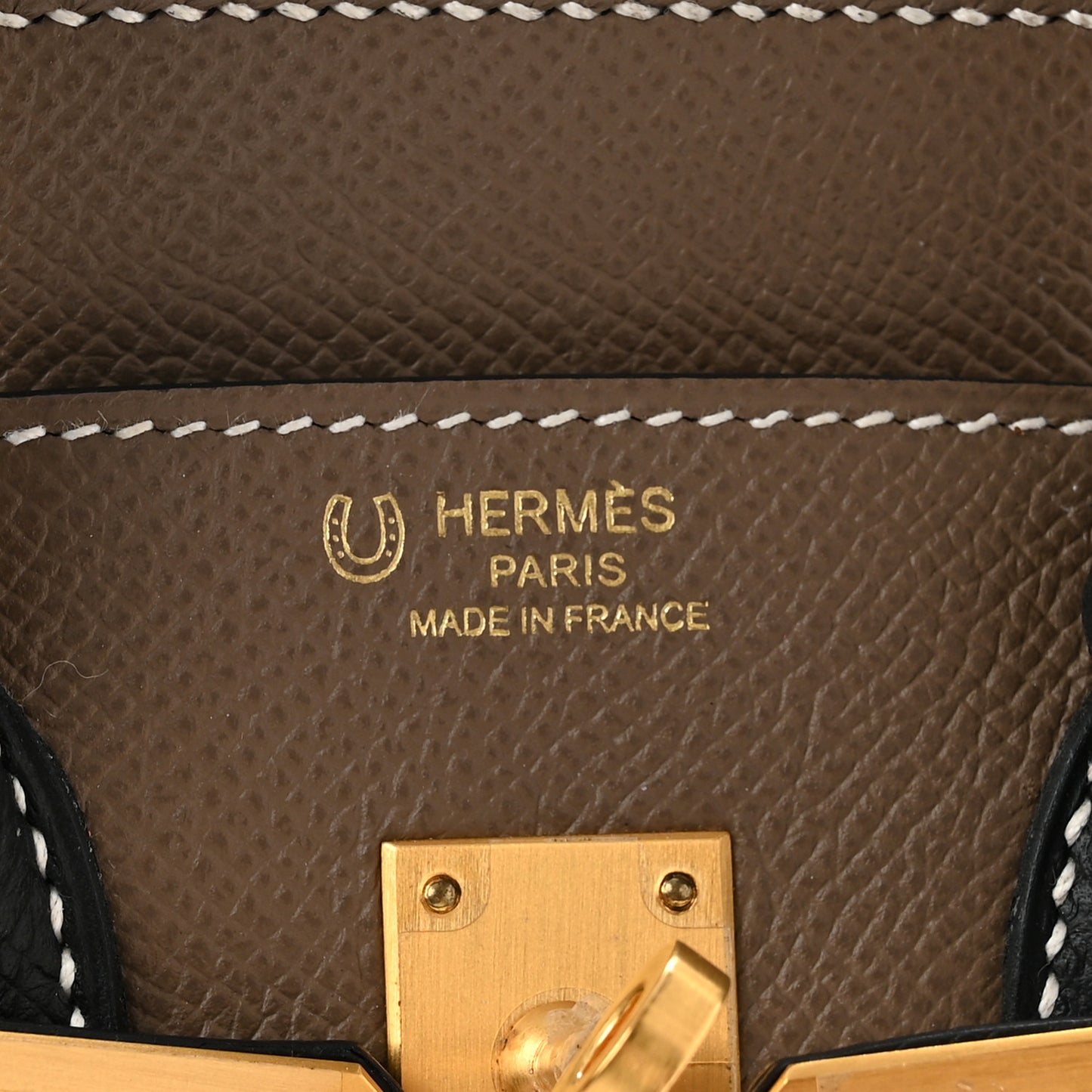 Epsom Horseshoe Birkin 25 Etoupe Black