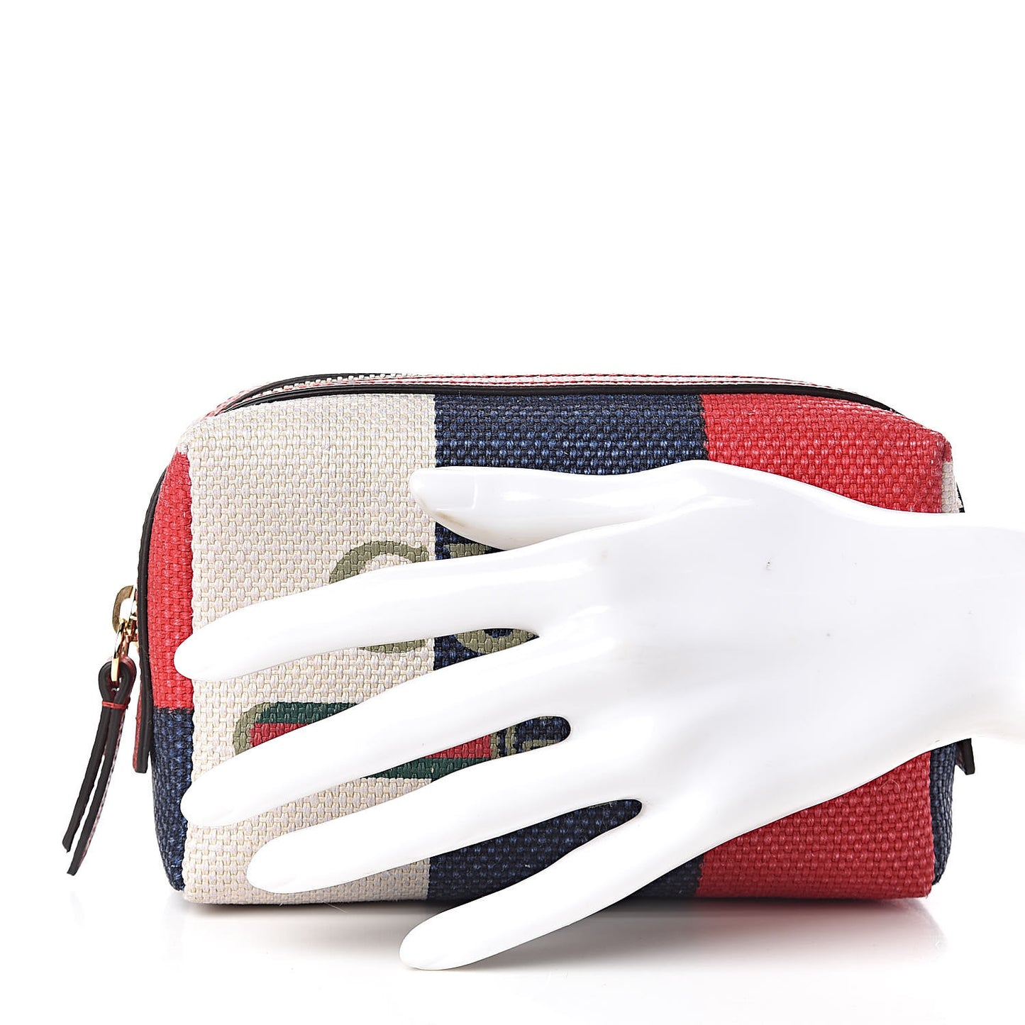 Canvas Sylvie Stripe Logo Cosmetic Case Mystic White Hibiscus Red Maritime