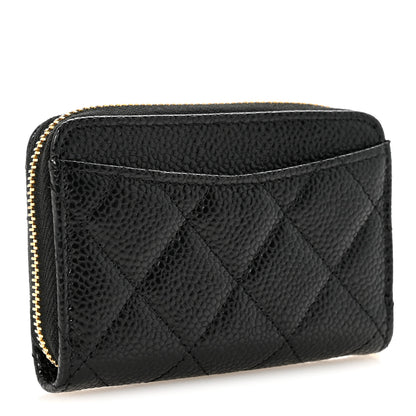 Chanel Caviar Quilted Zip Coin Purse Black 3 of 8