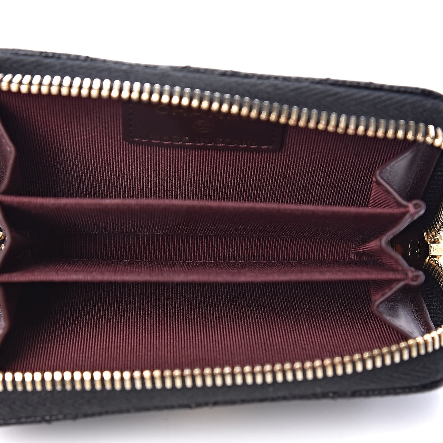 Caviar Quilted Zip Coin Purse Black