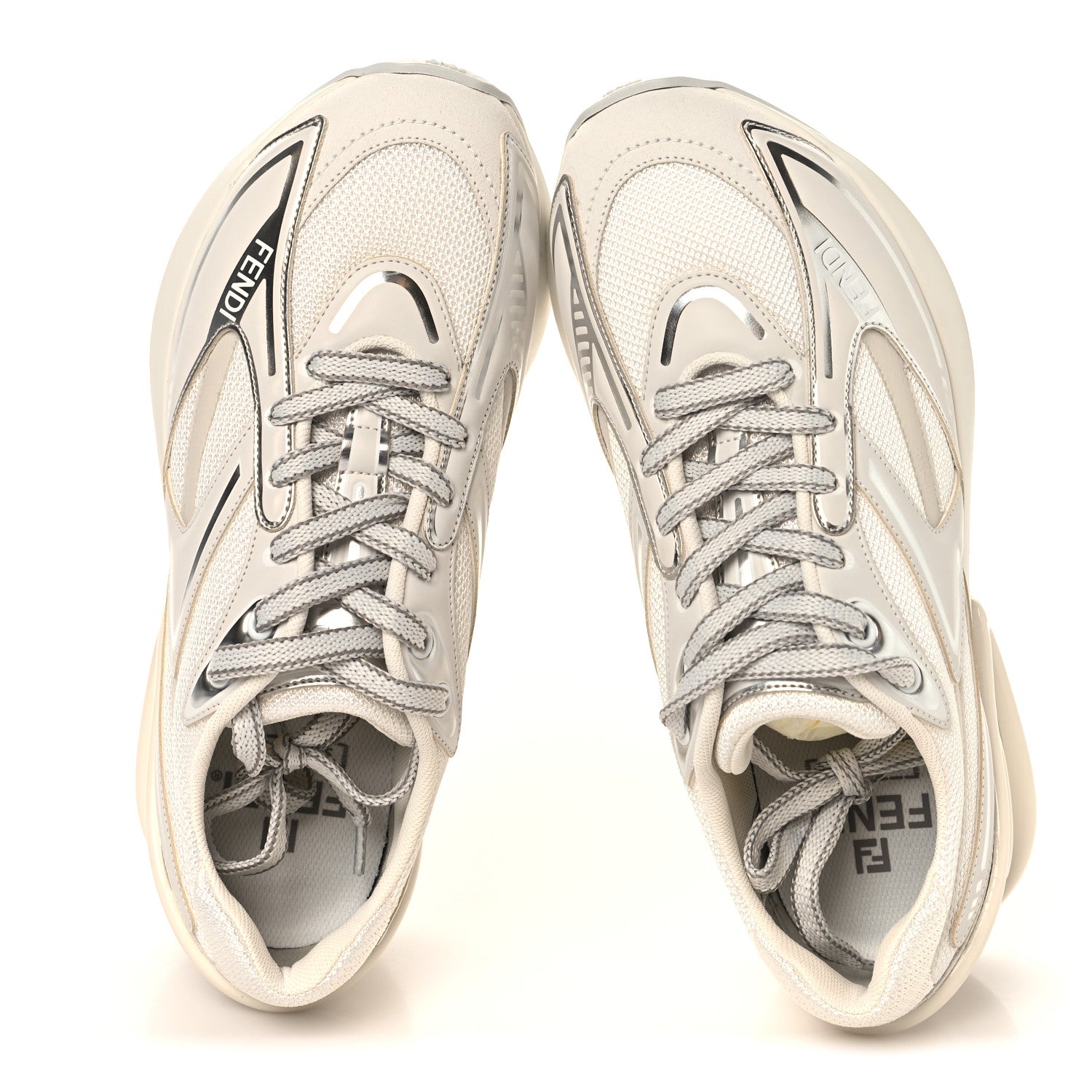 Fendi Tech Fabric Calfskin Womens First 1 Sneakers 36 Latte 2 of 9