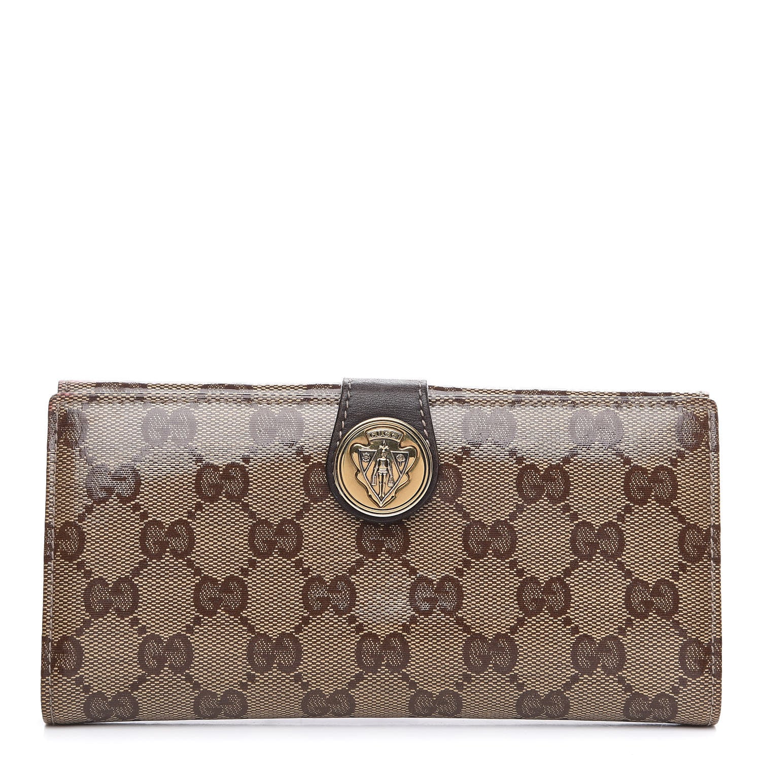 Gucci Crystal Monogram Hysteria Continental Wallet Brown 1 of 8