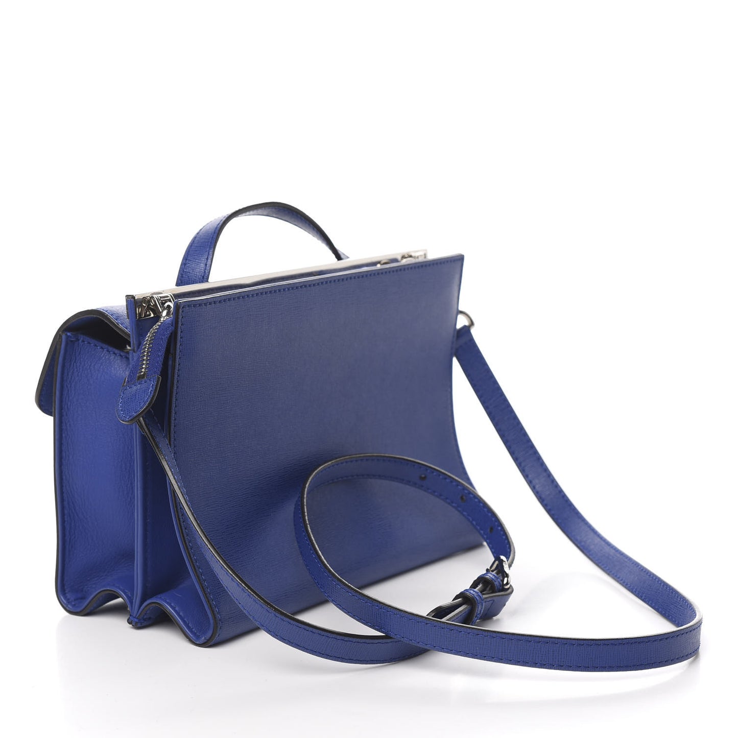 Vitello Elite Flamingo Demi Jour Shoulder Bag Blue Neon