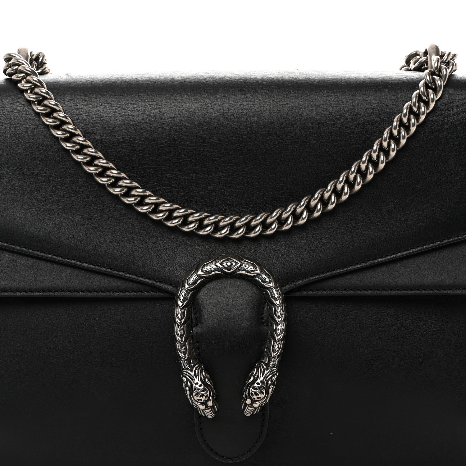 Gucci Calfskin Medium Dionysus Shoulder Bag Black 8 of 10