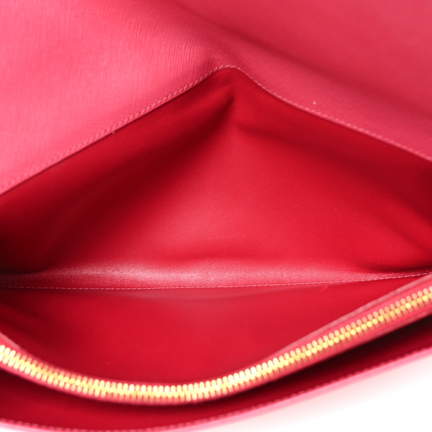 Prada Saffiano Metal Flap Clutch Peonia 5 of 7