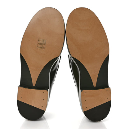 Chanel Shiny Calfskin Logo Loafers 38.5 Green 6 of 9