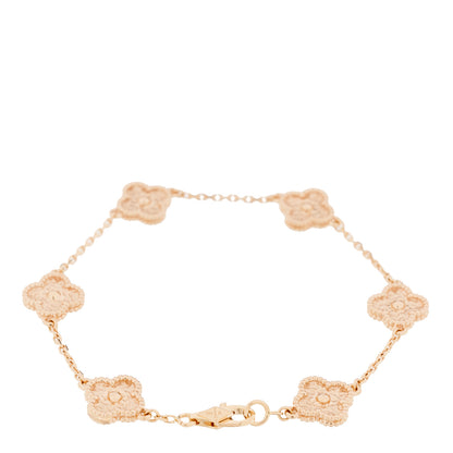 Van Cleef & Arpels 18K Rose Gold 6 Motifs Sweet Alhambra Bracelet 2 of 6