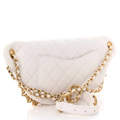 Chanel Lambskin Quilted All About Chains Waist Belt Bag White 3 of 11