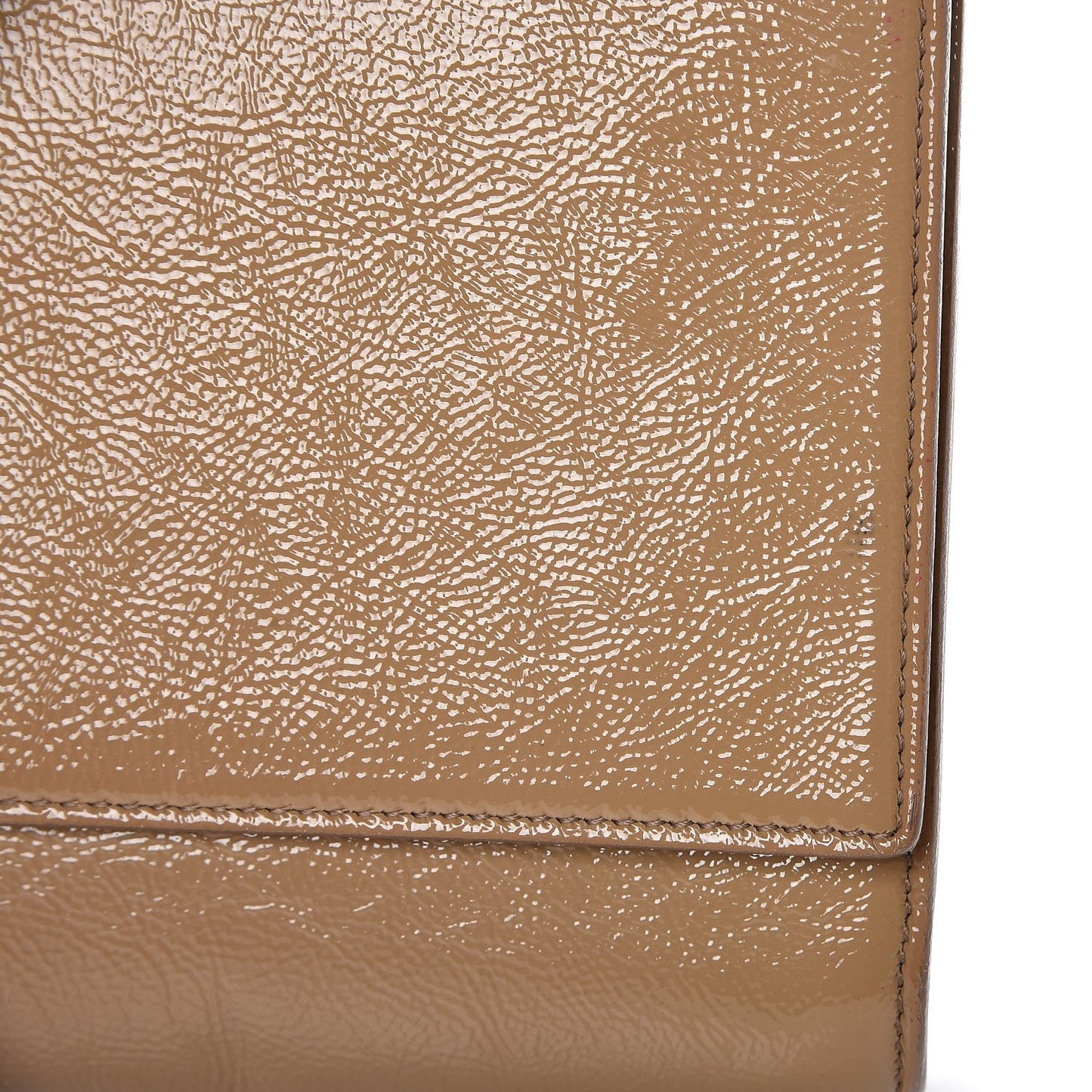 Textured Patent Monogram Large Belle De Jour Clutch Nude