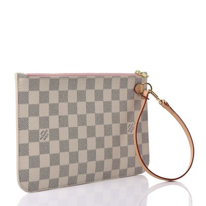 Louis Vuitton Damier Azur Neverfull MM GM Pochette Rose Ballerine 3 of 9