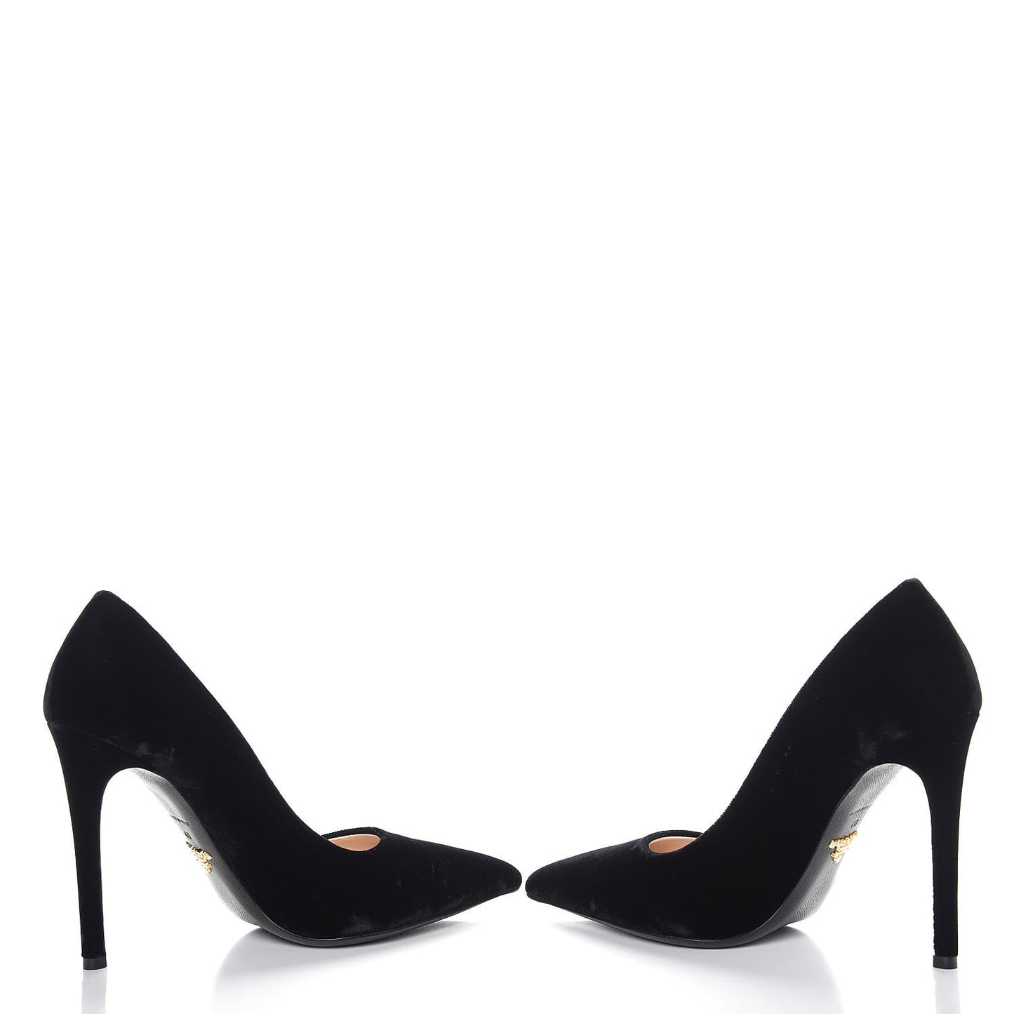 Velvet Pointed Toe Pumps 40 Black