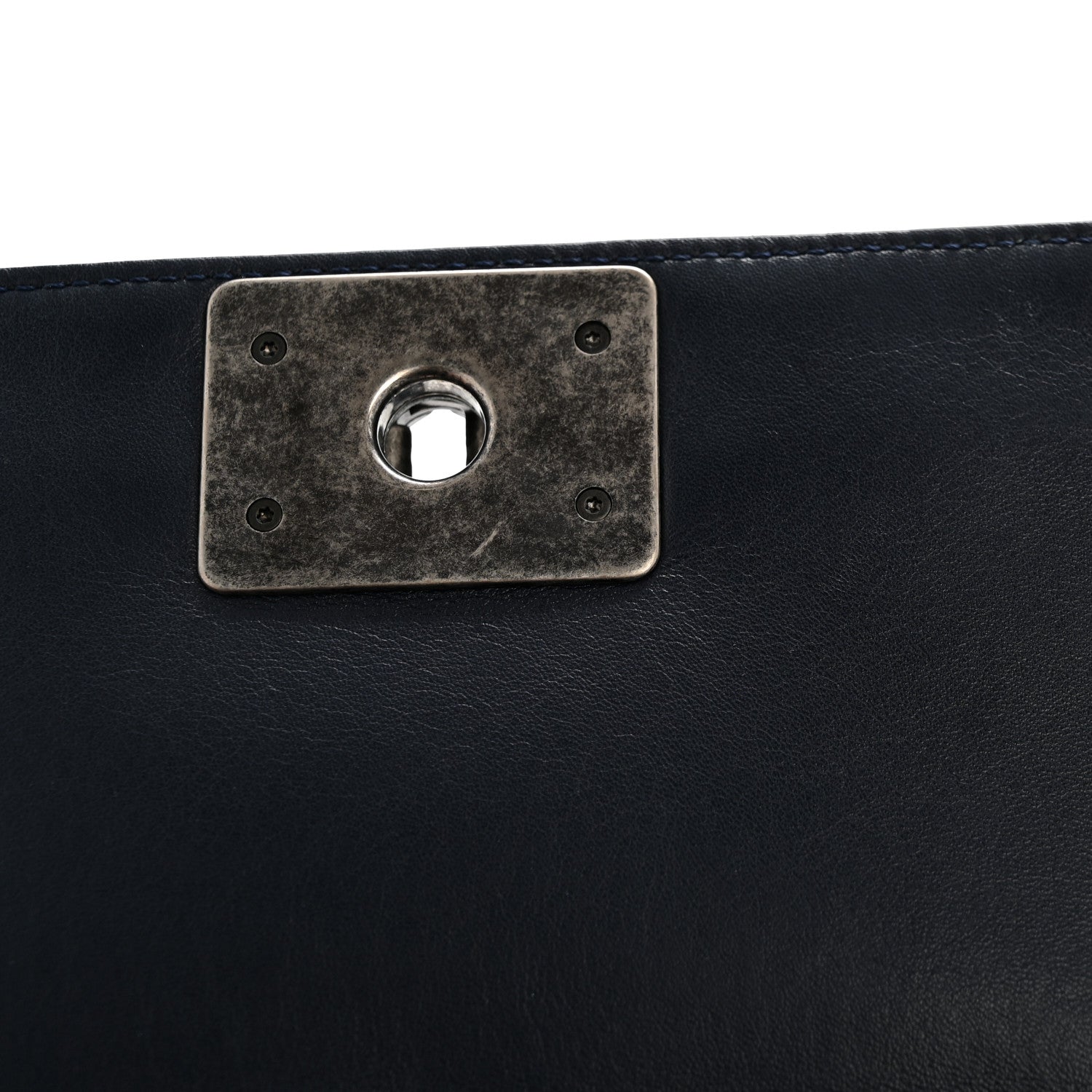 Chanel Faded Calfskin Quilted Small Studded Boy Flap Navy 11 of 13