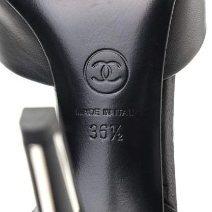 Chanel Lambskin Cap Toe d'Orsay Pumps 36.5 Black 6 of 12