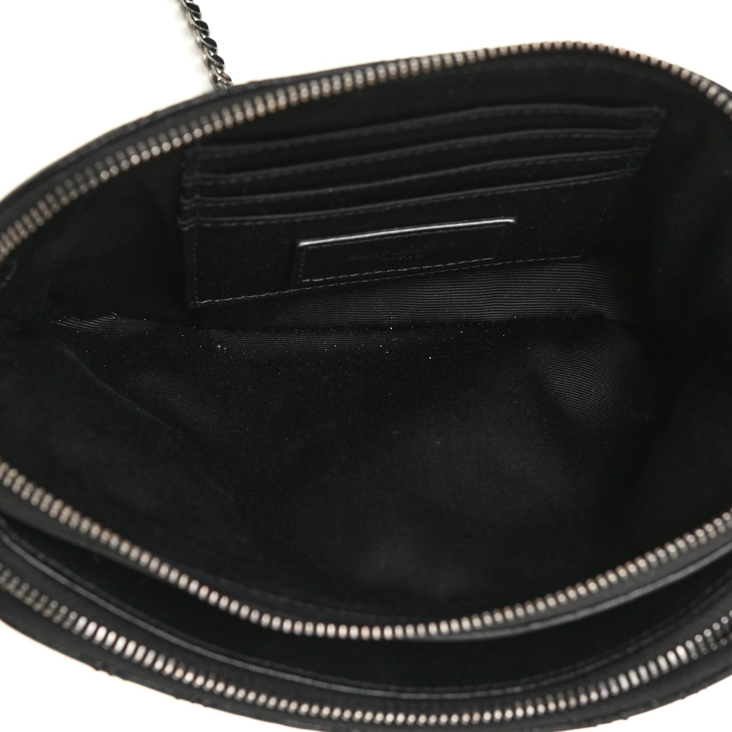 Saint Laurent Grained Lambskin Quilted Mini Becky Double Zip Bag Black 6 of 11