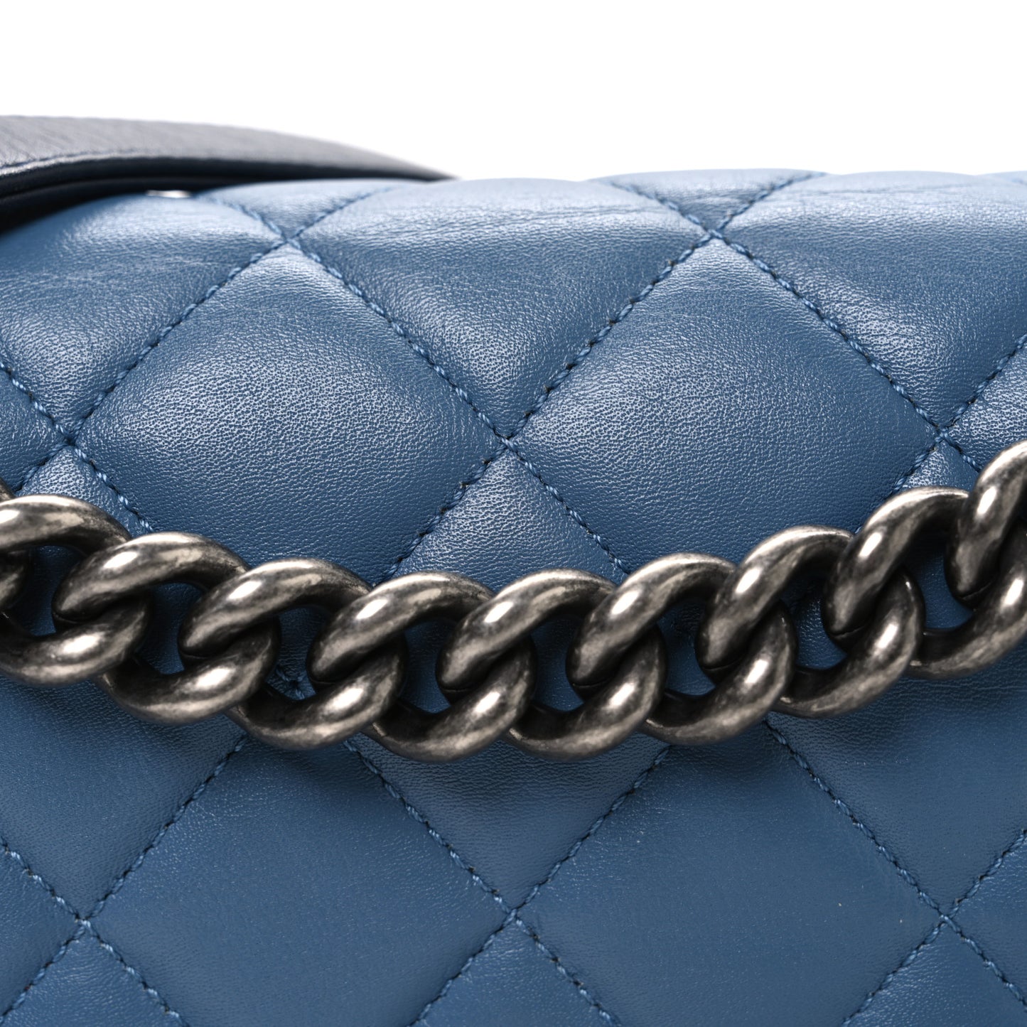 Calfskin Ombre Faded Quilted Medium Boy Flap Blue