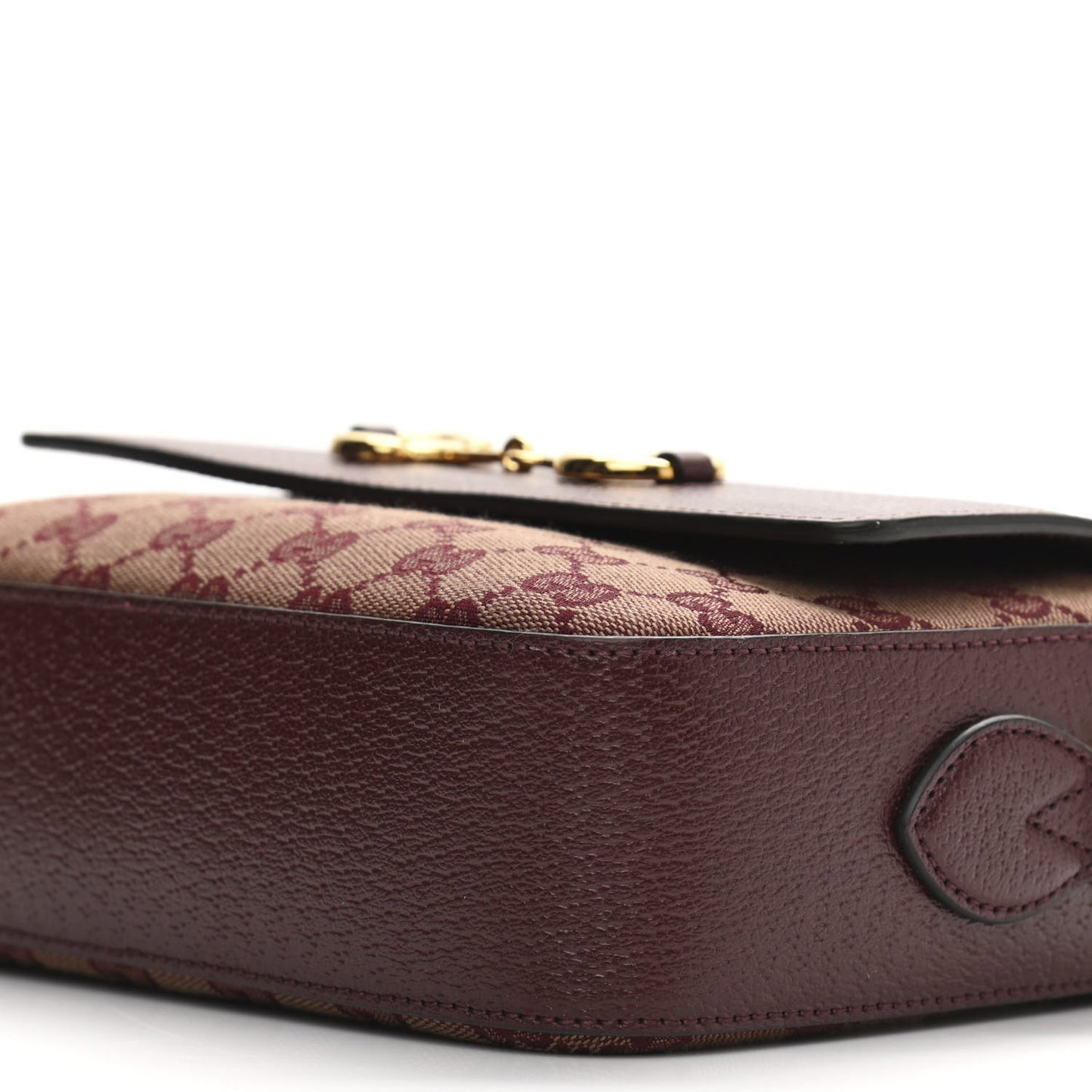 Monogram Textured Dollar Calfskin Small Horsebit 1955 Shoulder Bag Sahara Rubino Chardonnay