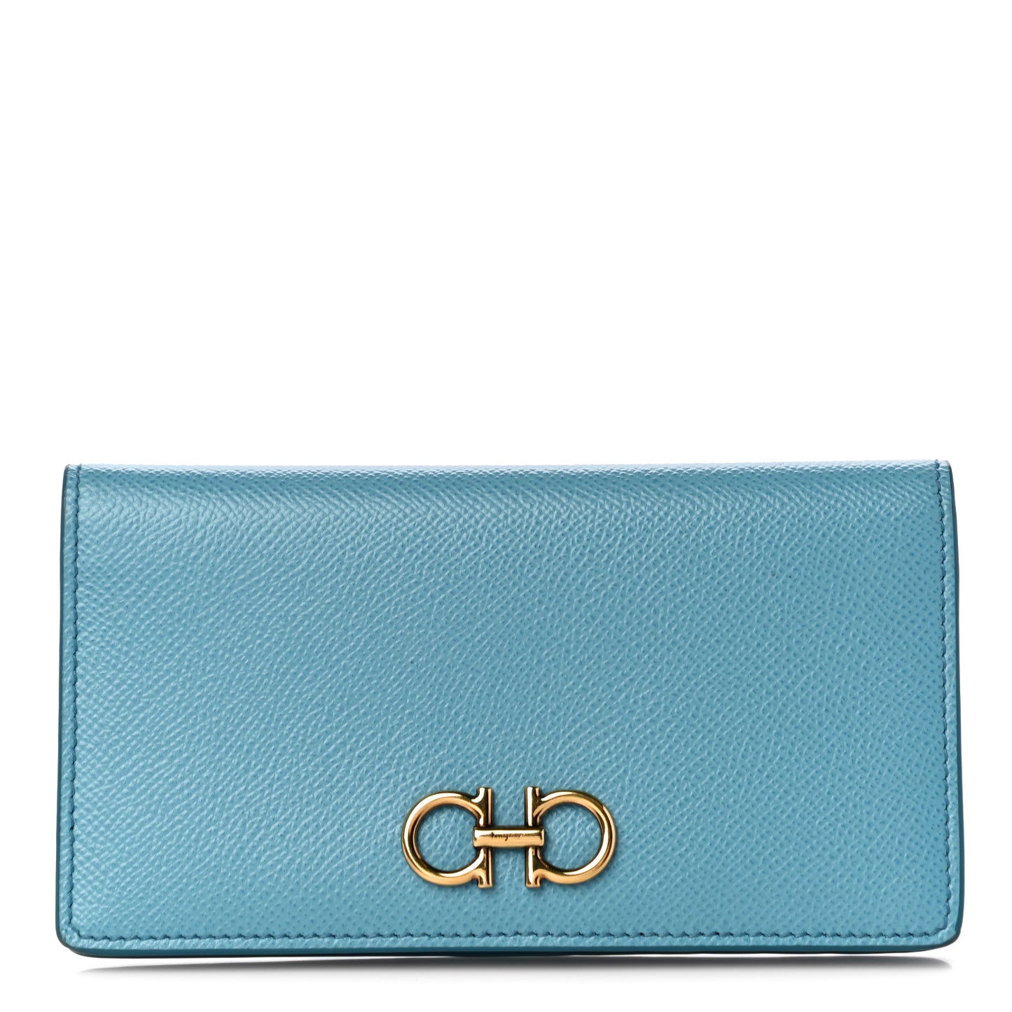 Grained Calfskin Gancini Continental Wallet Scandinavian Sky