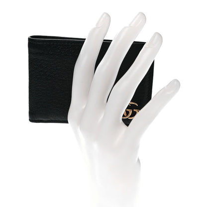 Gucci Calfskin Boar Effect GG Marmont Bi-Fold Wallet Black 2 of 8