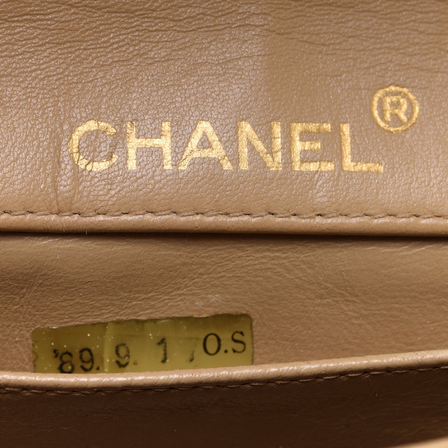 Lambskin Quilted Small Single Flap Beige